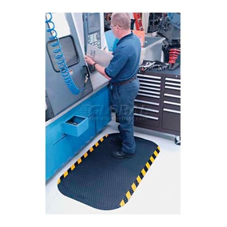 Andersen Hog Heaven Anti Fatigue Mat 7/8in Thick 2' x Up to 60' Black/Yellow Chevron Border 424220100